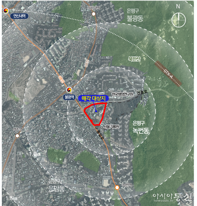 (구)국립보건원 부지 위치도(은평구 녹번동 7, 불광동 613-4번지)