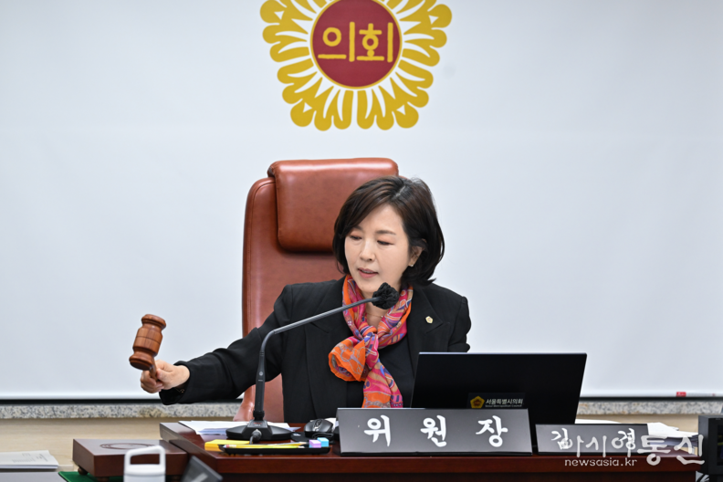제331회 정례회 본회의에서 발언 하고 있는 문화체육관광위원회 김경 위원장,