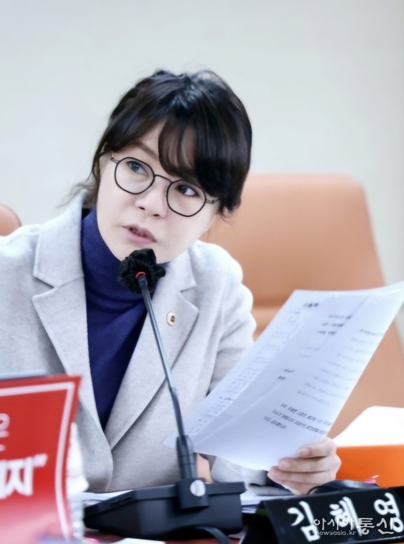 제331회 서울시의회 정례회 2024년 회계연도 결산심사 회의에서 발언하고 있는 김혜영 의원.