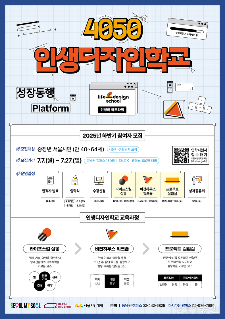 2025년 「4050 인생디자인학교」 하반기 홍보 포스터