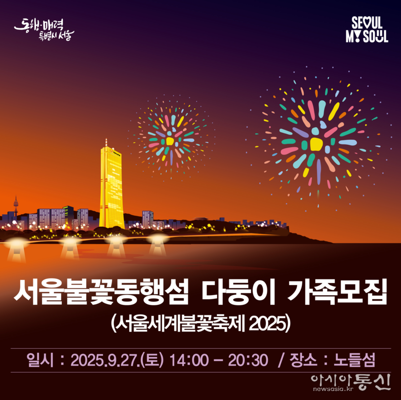 서울불꽃동행섬 다둥이가족 모집 포스터