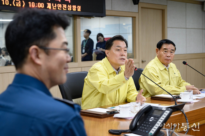 이재준 수원시장이 ‘안전문화운동추진협의회 및 지역치안협의회 정기회의’에서 발언하고 있다.