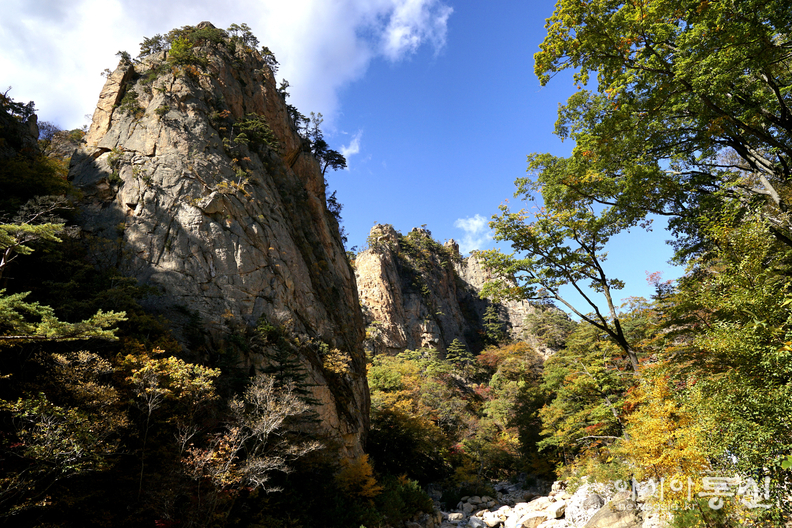<강원도 양양군,<strong> "가을빛에 곱게 물들어 가는 남설악 오색 주전골(독주암)"</strong>>  김광부 기자