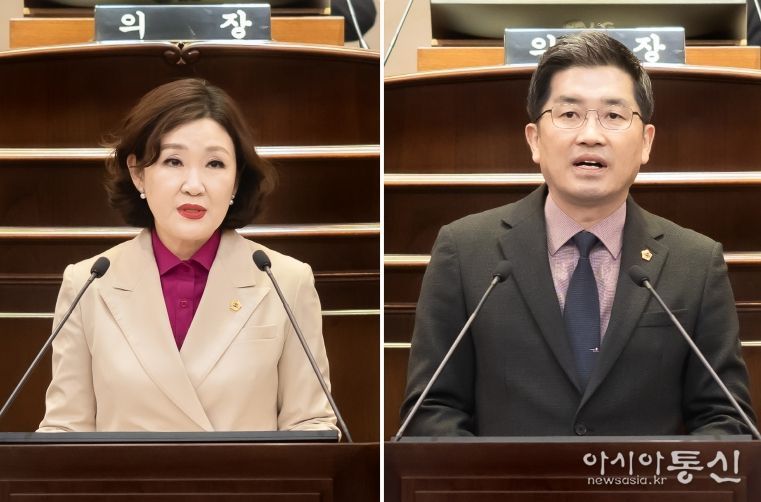 (왼쪽부터) 이경숙 복지환경위원장, 김동훈 의원