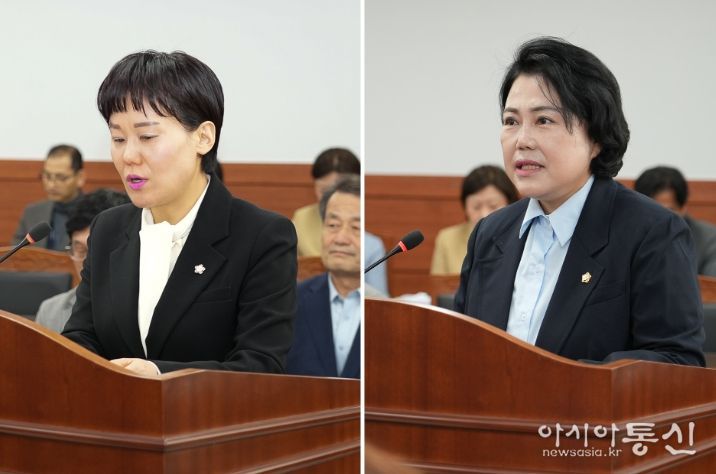왼쪽부터 한송연 의원, 박윤옥 의원