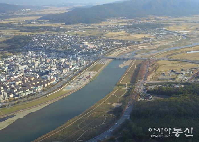 경주에서 바라본 형산강 전경사진