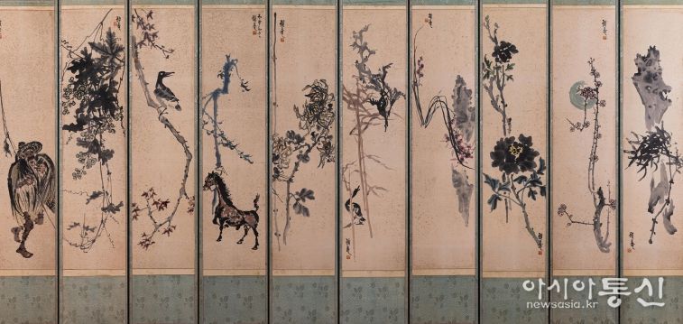 이응노 10폭 병풍