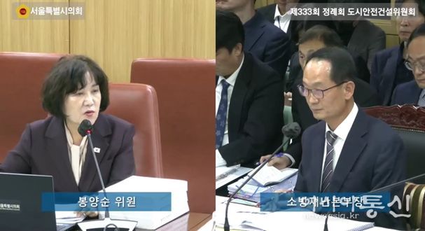 질의하는 봉양순 시의원