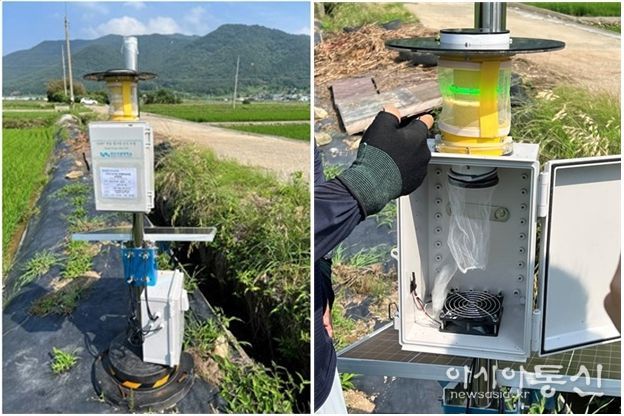 경상국립대학교(GNU) 농업생명과학대학 식물의학과 이원훈 교수 연구팀이 개발한 ‘광파장 유인트랩’