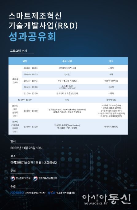 스마트제조혁신 기술개발 사업 성과공유회 개최계획(안)