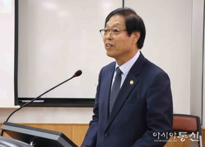 국기원 이사장에 노순명 이사가 선출됐다. 사진은 노순명 이사의 소견발표 모습.