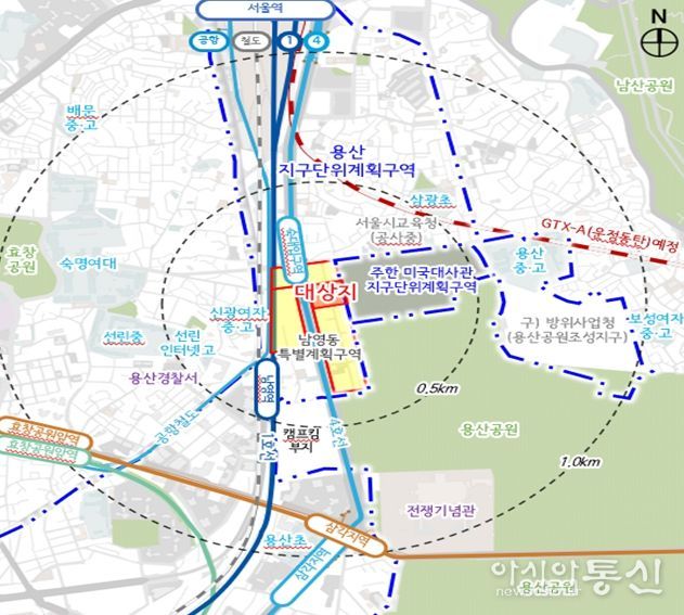 위치도 (용산구 남영동 31-1번지 일대)