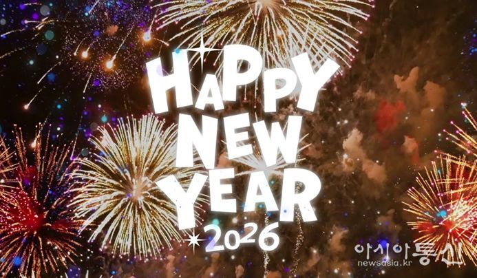 2026년을 맞아 시민들과 함께 새해를 기념하는 영상 이미지