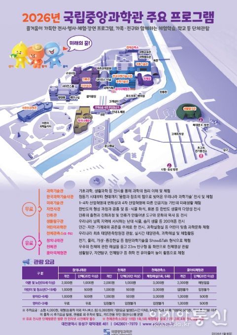 '2026년 국립중앙과학관 주요 프로그램' 포스터
