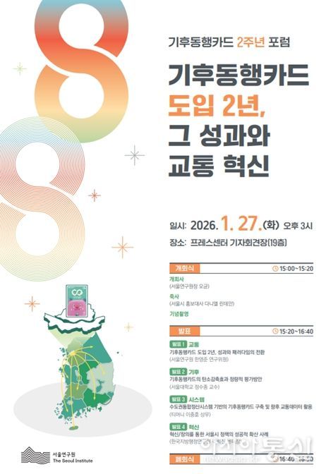 '기후동행카드 도입 2년, 그 성과와 교통 혁신' 포럼 포스터
