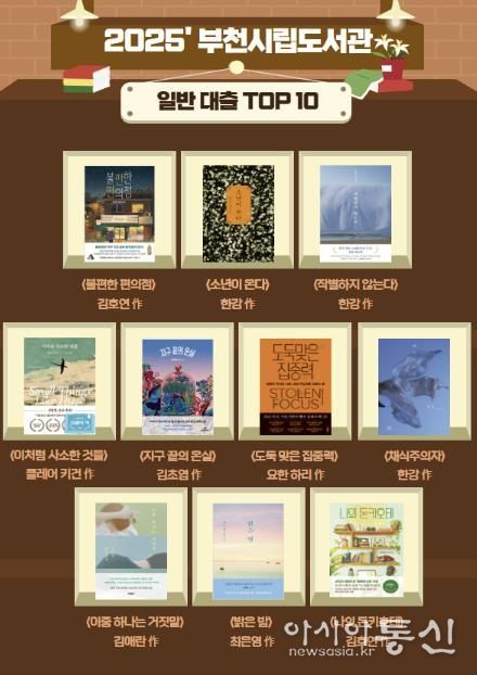 부천시립도서관이 선정한 2025년 베스트 대출 도서 목록 (성인)
